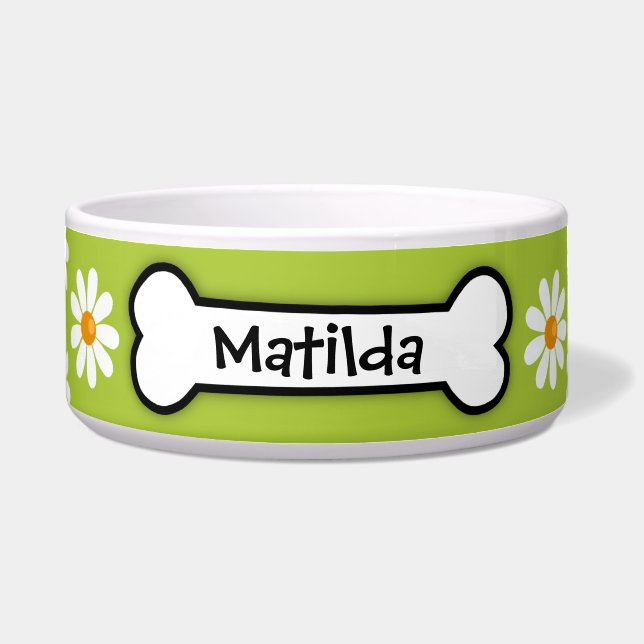 "Daisy" Personalised Dog Bowl (Front)