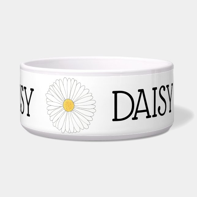 Daisy Personalised Dog White Yellow Daisies Flower (Right)