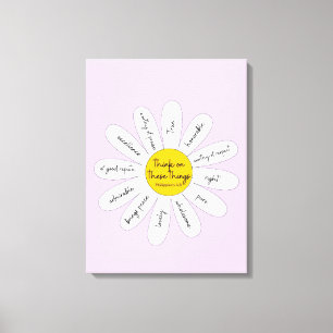 Daisy Philippians 4:8 Decorative Canvas Print
