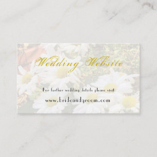 Daisy Photo Elegant Yellow Grey Wedding Website Enclosure Card