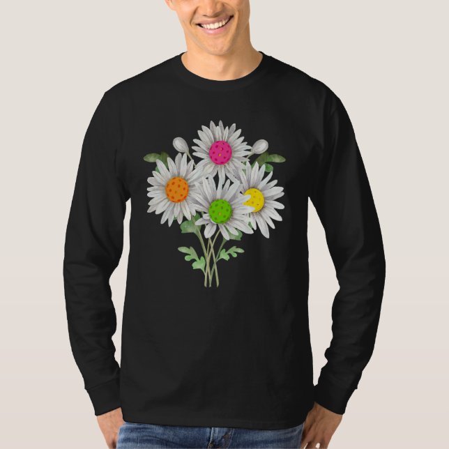 Daisy Pickleball Flower Pickleball Player Paddleba T-Shirt (Front)