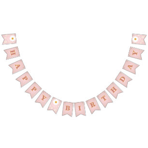 Daisy Pink Any Age Birthday  Bunting
