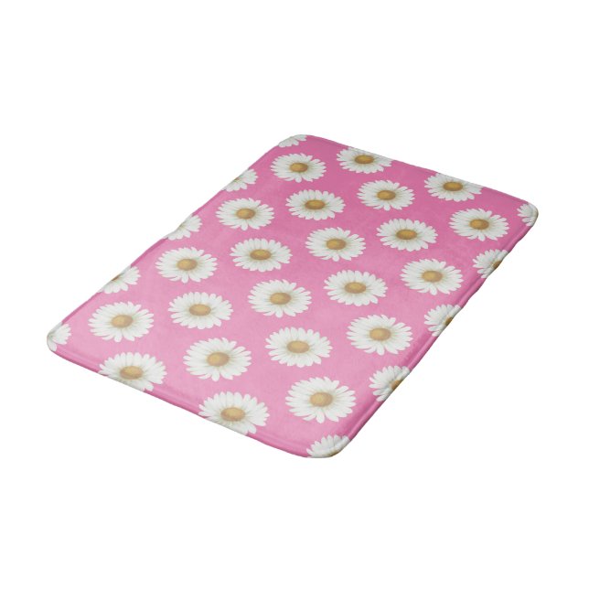 Daisy Pink Bath Mat (Angled)
