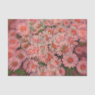 Daisy Pink Green Boho Hippie Vintage Floral Art Tissue Paper