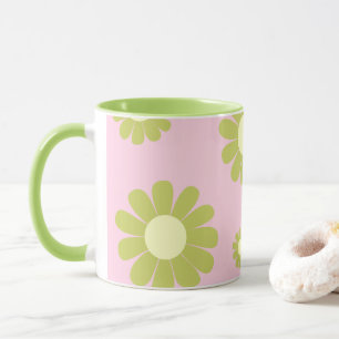Daisy Pink Green Mug
