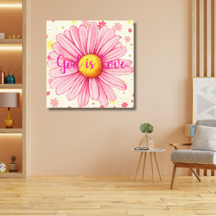 Daisy Pink Print Bile Quote