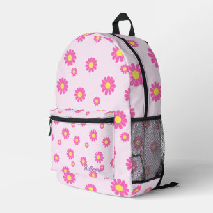 Daisy Pink Printed Backpack