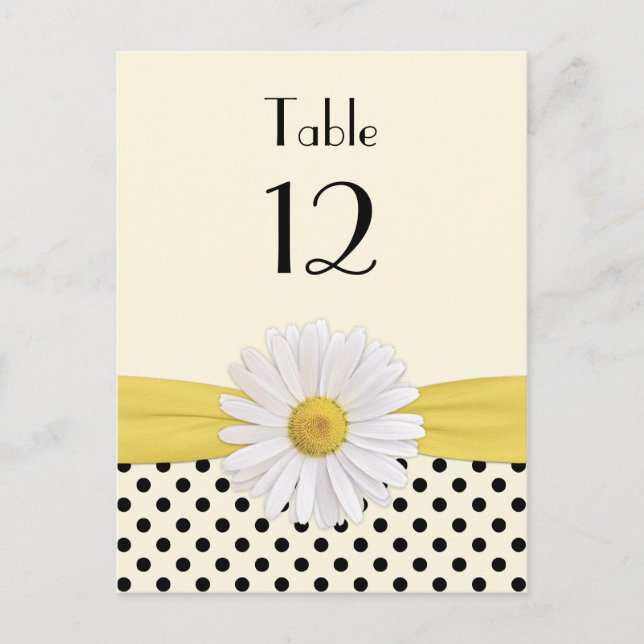 Daisy Polka Dot Special Occasion Table Card (Front)