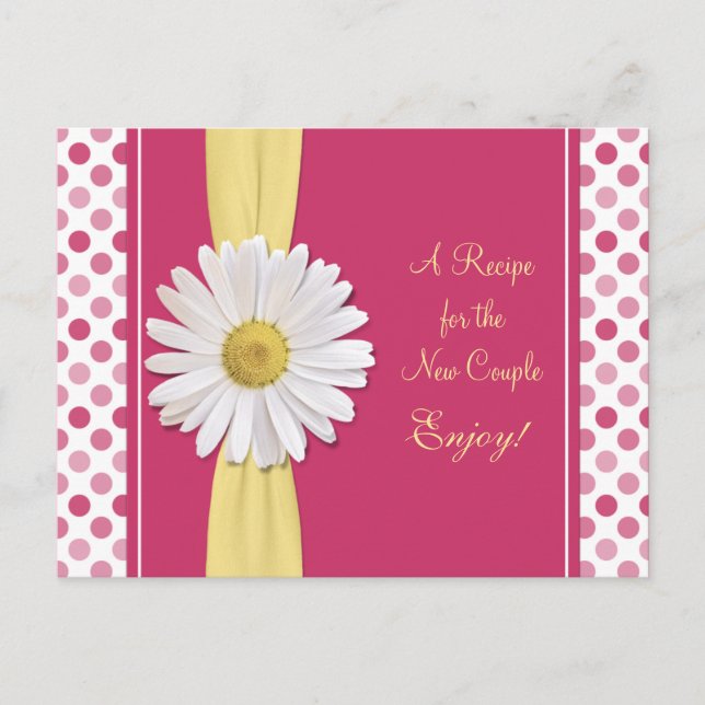 Daisy & Polka Dots Recipe Card for the new couple (Front)