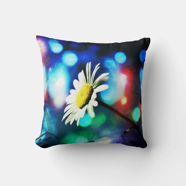 Daisy Pop Art Throw Pillow (Front)
