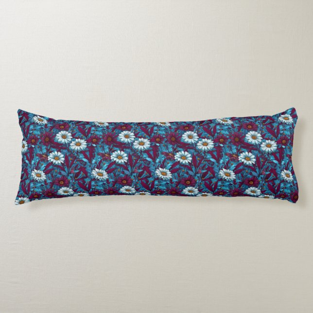 Daisy Print Interior Decor Retro Nexk Body Cushion (Front)