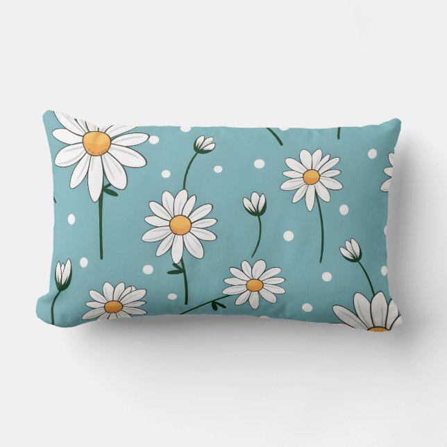 Daisy Print Lumbar Cushion (Front)