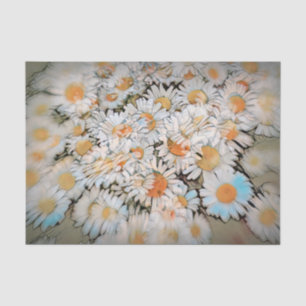 Daisy Print White Flower Art Decoupage Tissue Paper