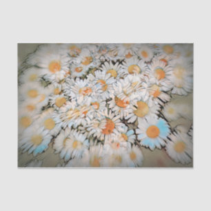 Daisy Print White Flower Art Decoupage Tissue Paper
