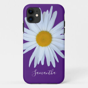 Daisy Purple White Script Case-Mate iPhone Case