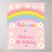 Daisy Rainbow Let's Party Retro Birthday