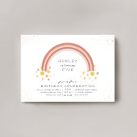 Daisy Rainbow Peach Pink Birthday