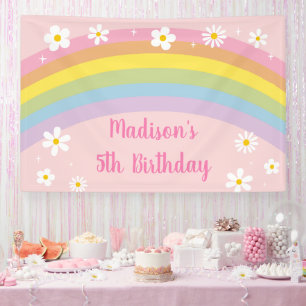 Daisy Rainbow Retro Birthday Banner