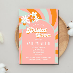Daisy Retro Bridal Shower Invitation