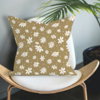 Daisy Retro Vintage 70s Floral Green Pattern