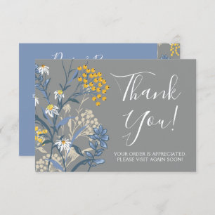Daisy Rowan Navy & Yellow Floral Thank You Card