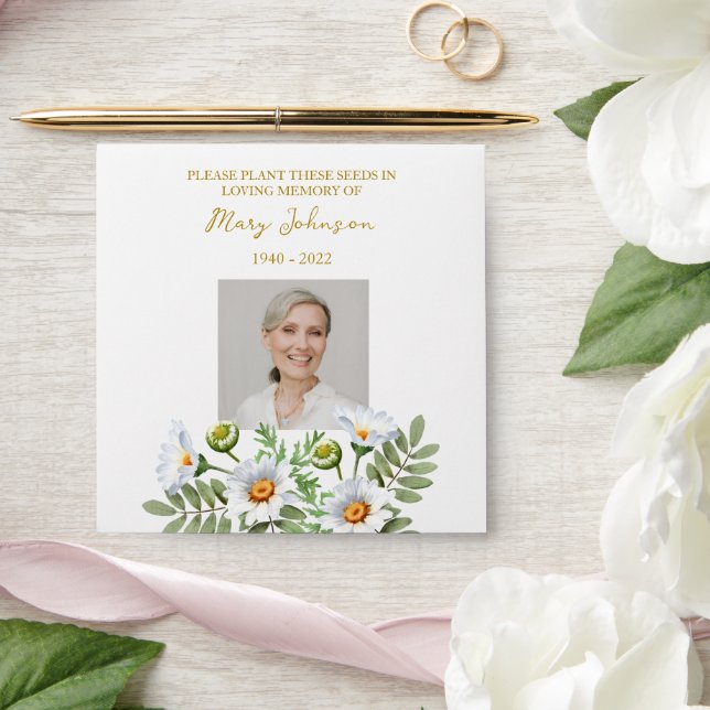 Daisy Seed Packet  Funeral Envelope (Wedding)