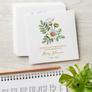 Daisy Seed Packet Memorial Funeral Envelope