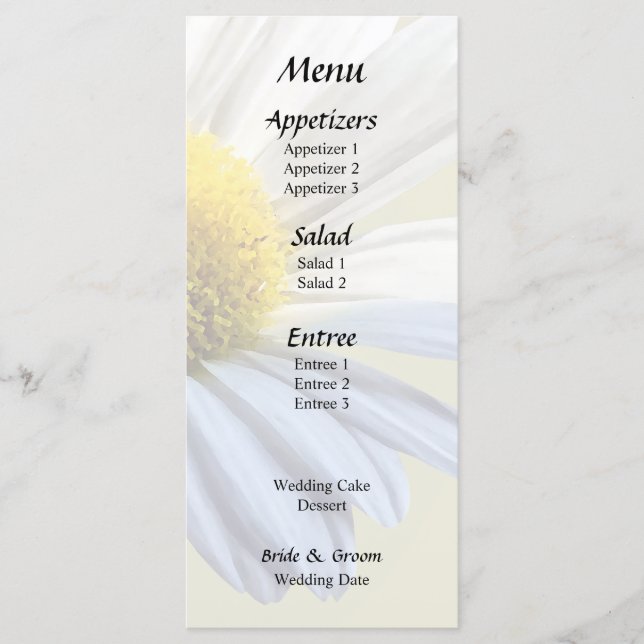 Daisy Shadow and Light Menu (Front)