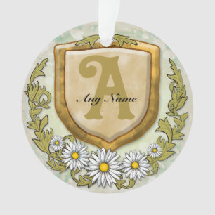 Daisy Shield Monogram Ornament
