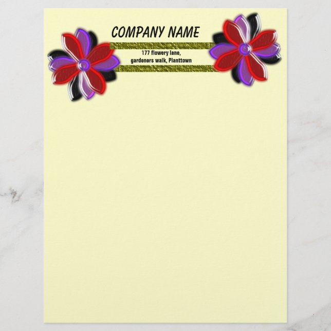 Daisy Shining Plastic Customisable Letterhead (Front)