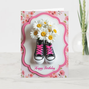 Daisy Shoe Birthday Card