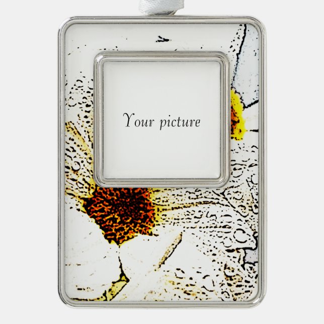 Daisy Silver Plated Framed Ornament (Front)