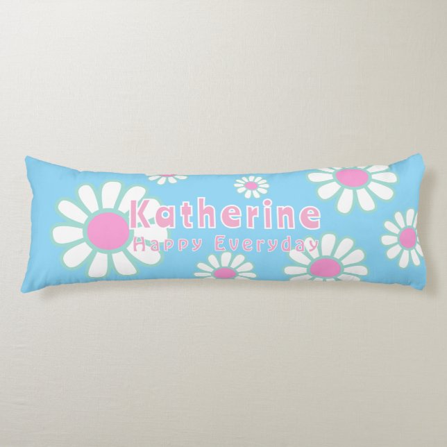 Daisy Simple Orange Blue Body Cushion (Front)