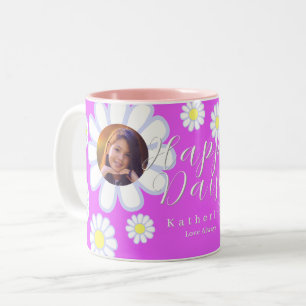 Daisy Simple Photo Violet Two-Tone Coffee Mug