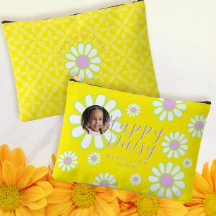 Daisy Simple Photo Yellow Accessory Pouch