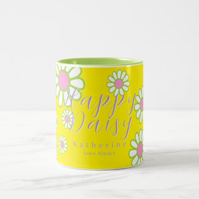 Daisy Simple Yellow Two-Tone Coffee Mug (Center)