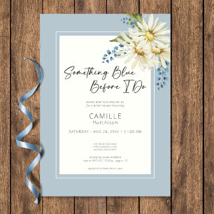 Daisy Something Blue Before I Do Bridal Shower Invitation