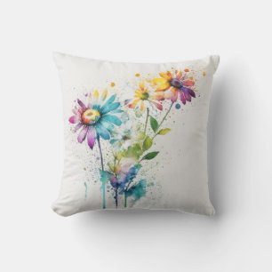 Daisy Spatter, vivid colours, Cushion