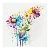 Daisy Spatter, vivid colours, wall art