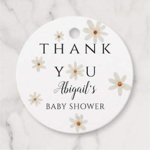 Daisy Spring Baby Shower Favour Tags