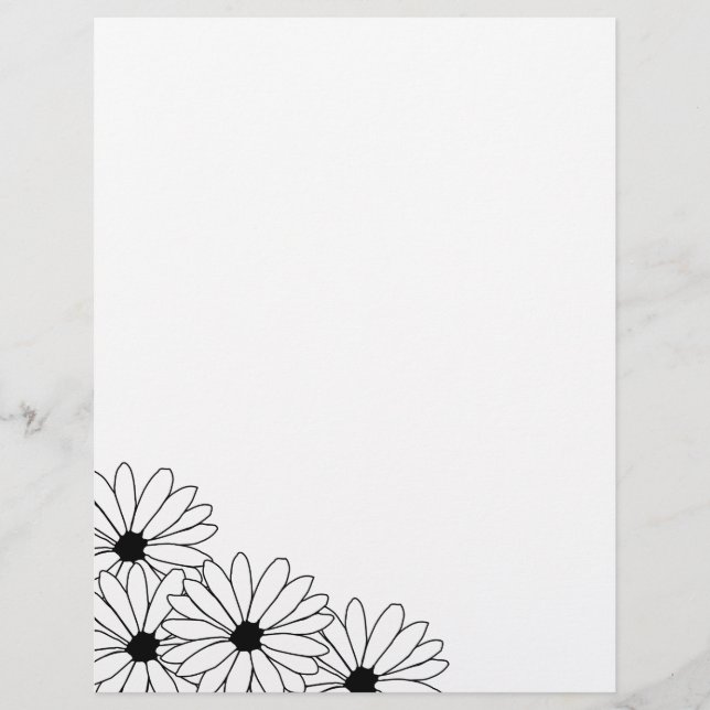 Daisy Storm Pattern Recycled Letterhead Paper 5 (Front)