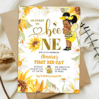 Daisy Sunflower Afro Girl First BeeDay Birthday