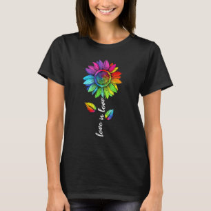 Daisy Sunflower Lgbt Rainbow Love Is Love Gay Lesb T-Shirt