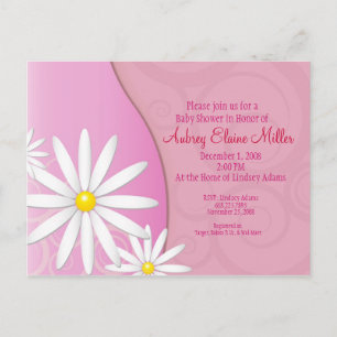Daisy Swirl Baby Shower Invitation Postcard