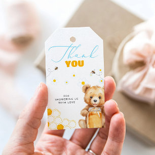 Daisy Teddy Bear Modern Baby Shower Thank You Gift Tags