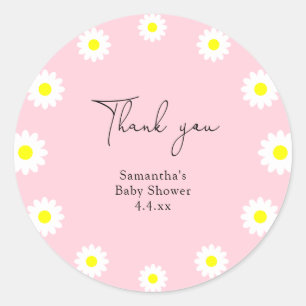 Daisy - thank you baby shower classic round sticker