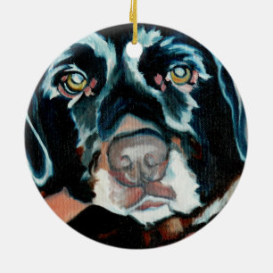 Daisy the Black Lab Dog Portrait Ornament