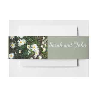 Daisy theme floral wedding Belly Bands Invitation Belly Band