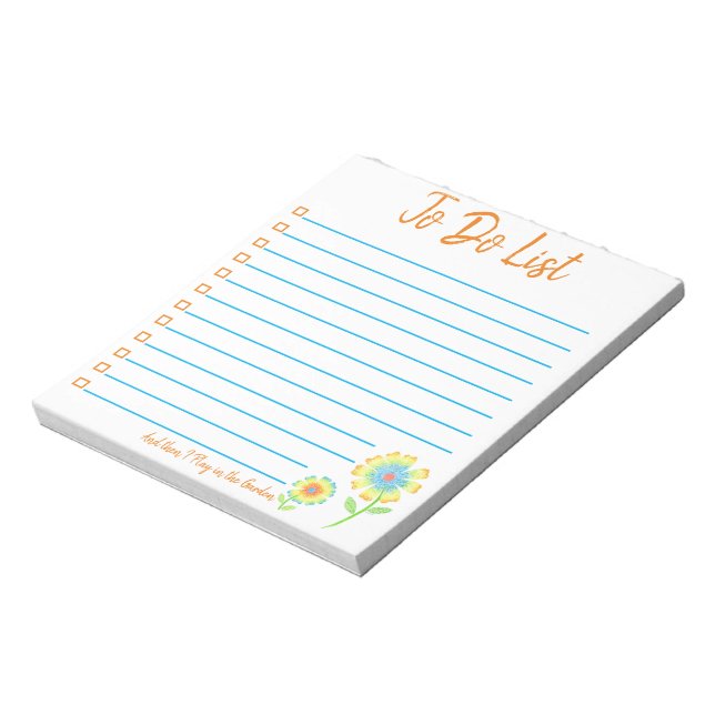 Daisy To Do List Notepad (Rotated)