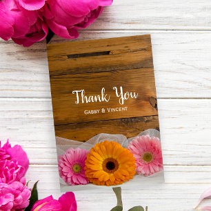 Daisy Trio Country Barn Wedding Thank You Notes